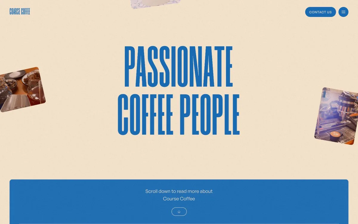 Coarse Coffee — website screenshot